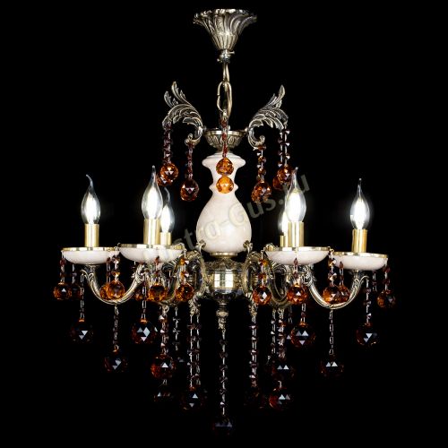 Люстра бронзовая Алфея №6 с камнем шар чайная в Кирове Гусь Хрустальный