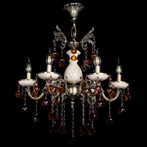 Люстра бронзовая Алфея №6 с камнем шар чайная в Кирове Гусь Хрустальный