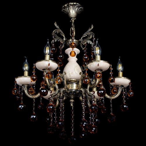 Люстра бронзовая Алфея №6 с камнем шар чайная в Кирове Гусь Хрустальный