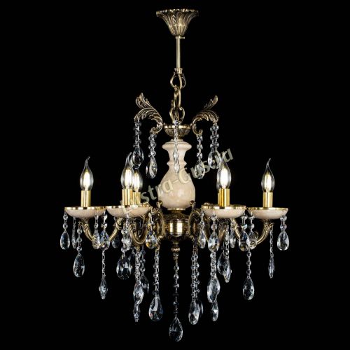 Люстра бронзовая Алфея №6 с камнем шар в Кирове Гусь Хрустальный