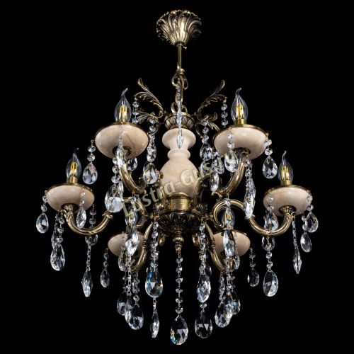 Люстра бронзовая Алфея №6 с камнем шар в Кирове Гусь Хрустальный