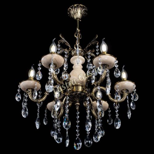 Люстра бронзовая Алфея №6 с камнем шар в Кирове Гусь Хрустальный