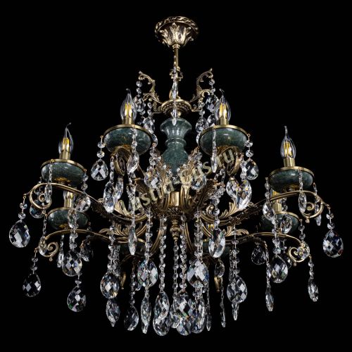 Люстра бронзовая Алфея Малахит №8 баден в Кирове Гусь Хрустальный