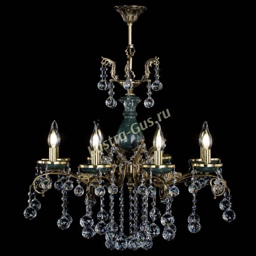 Люстра бронзовая Алфея Малахит №8 шар в Кирове Гусь Хрустальный