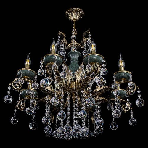 Люстра бронзовая Алфея Малахит №8 шар в Кирове Гусь Хрустальный