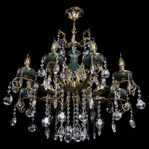 Люстра бронзовая Алфея Малахит №8 звездочка в Кирове Гусь Хрустальный