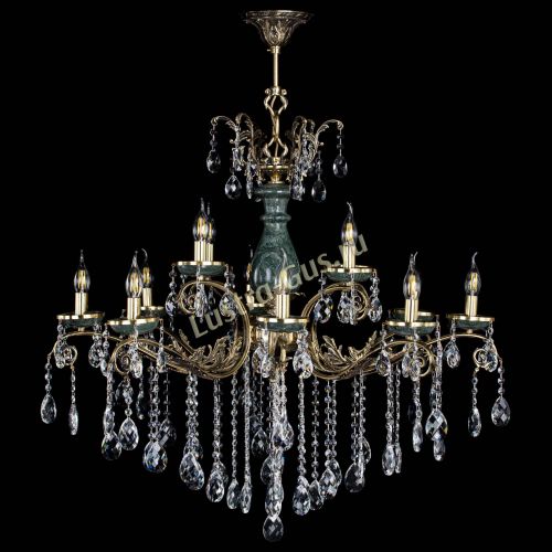 Люстра бронзовая Алфея Малахит №12 баден в Кирове Гусь Хрустальный