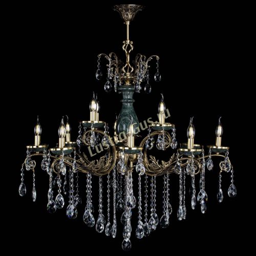 Люстра бронзовая Алфея Малахит №12 баден в Кирове Гусь Хрустальный