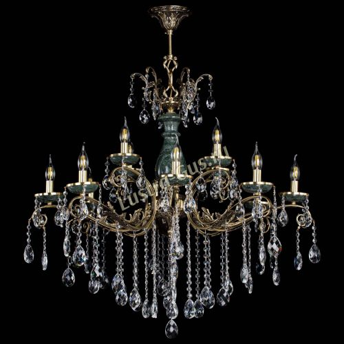Люстра бронзовая Алфея Малахит №12 баден в Кирове Гусь Хрустальный
