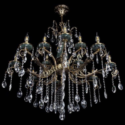 Люстра бронзовая Алфея Малахит №12 баден в Кирове Гусь Хрустальный