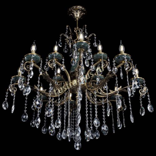 Люстра бронзовая Алфея Малахит №12 баден в Кирове Гусь Хрустальный