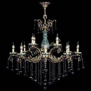 Бронзовая люстра Люстра бронзовая Алфея Малахит №12 шар черная