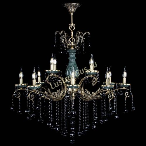 Люстра бронзовая Алфея Малахит №12 шар черная в Кирове Гусь Хрустальный