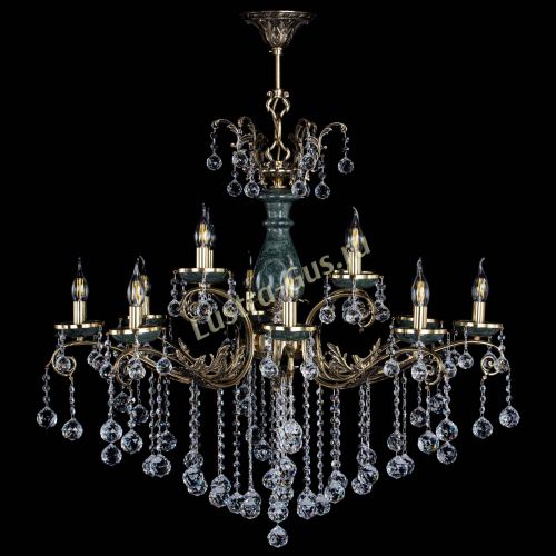 Люстра бронзовая Алфея Малахит №12 шар в Кирове Гусь Хрустальный