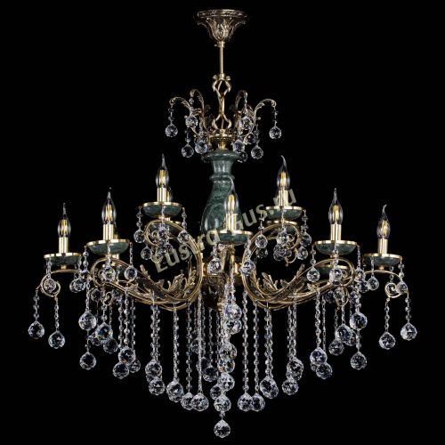 Люстра бронзовая Алфея Малахит №12 шар в Кирове Гусь Хрустальный