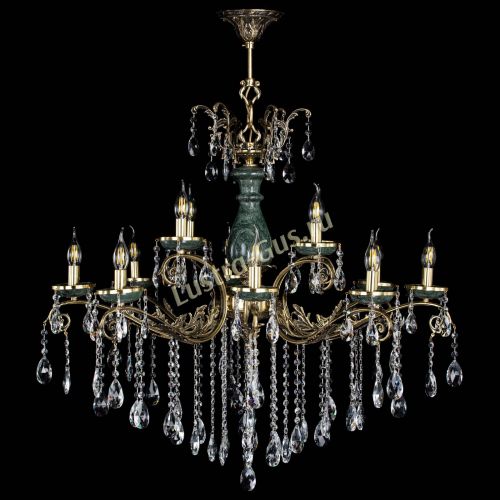 Люстра бронзовая Алфея Малахит №12 журавлик в Кирове Гусь Хрустальный