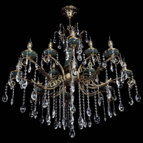 Люстра бронзовая Алфея Малахит №12 журавлик в Кирове Гусь Хрустальный