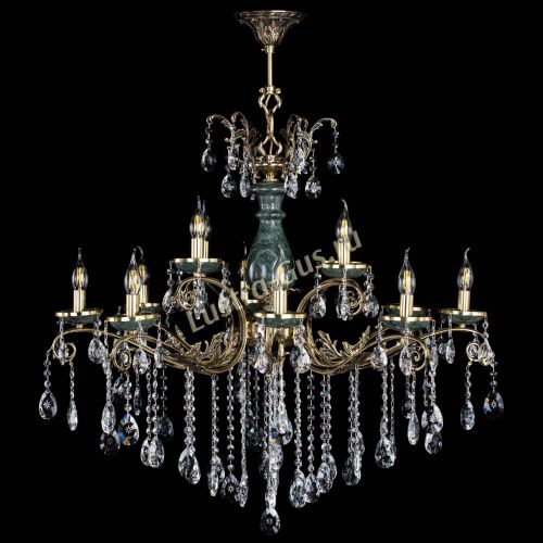 Люстра бронзовая Алфея Малахит №12 звездочка в Кирове Гусь Хрустальный