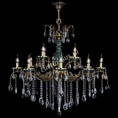 Люстра бронзовая Алфея Малахит №12 звездочка в Кирове Гусь Хрустальный