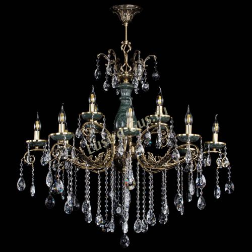 Люстра бронзовая Алфея Малахит №12 звездочка в Кирове Гусь Хрустальный