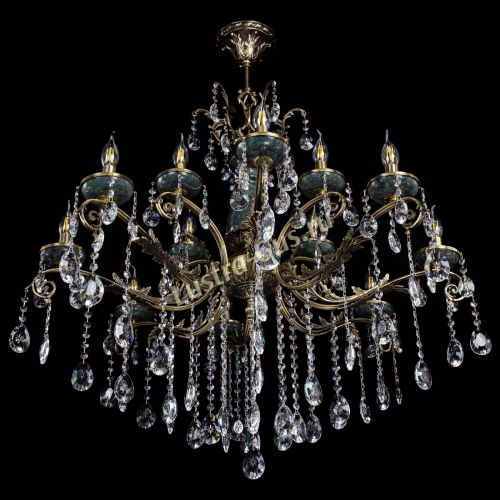 Люстра бронзовая Алфея Малахит №12 звездочка в Кирове Гусь Хрустальный