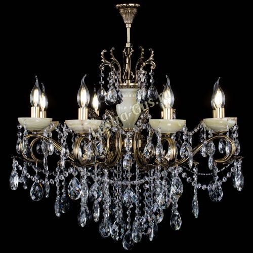 Люстра бронзовая Алфея Оникс №8 баден в Кирове Гусь Хрустальный