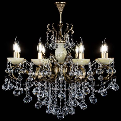 Люстра бронзовая Алфея Оникс №8 шары в Кирове Гусь Хрустальный