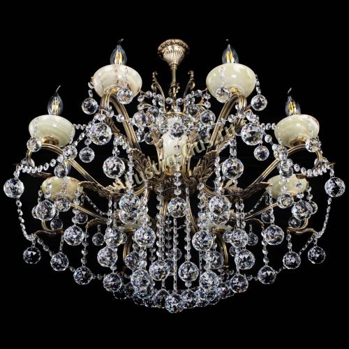 Люстра бронзовая Алфея Оникс №8 шары в Кирове Гусь Хрустальный