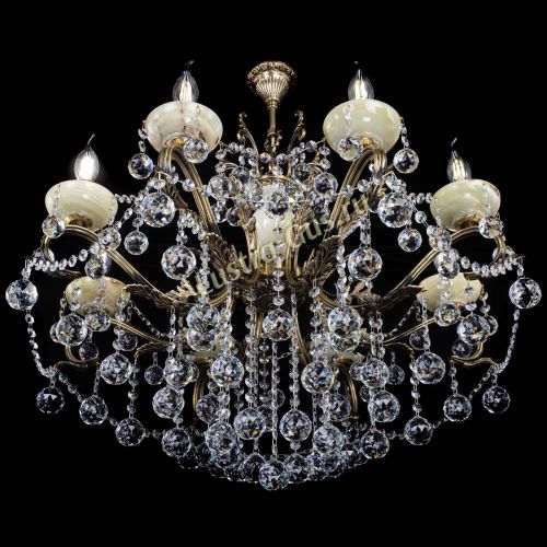 Люстра бронзовая Алфея Оникс №8 шары в Кирове Гусь Хрустальный