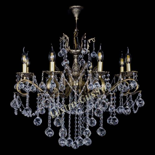 Бронзовая люстра Мелания №8/2 шар в Кирове Гусь Хрустальный