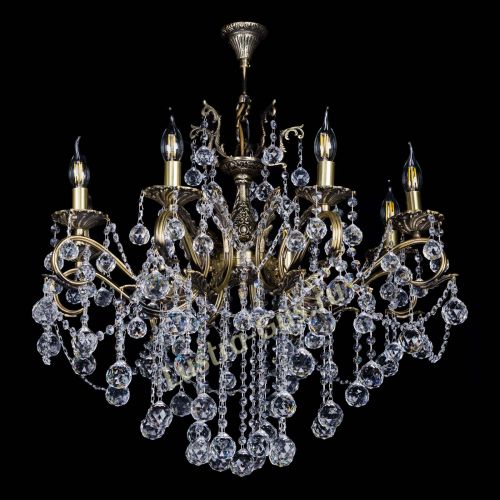 Бронзовая люстра Мелания №8/2 шар в Кирове Гусь Хрустальный