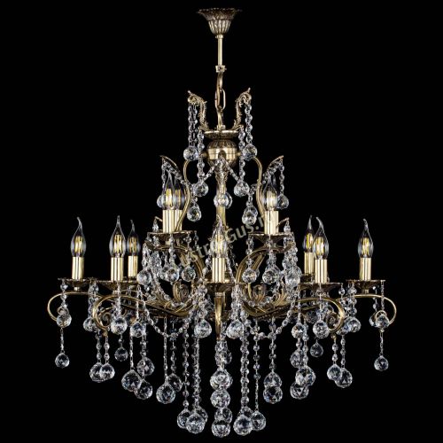 Люстра бронзовая Мелания №12/2 шар в Кирове Гусь Хрустальный