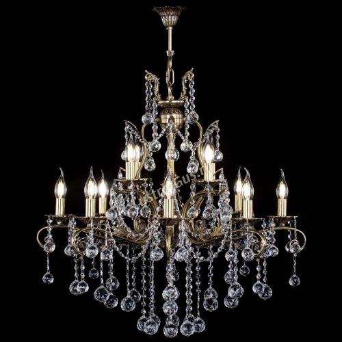 Люстра бронзовая Мелания №12/2 шар в Кирове Гусь Хрустальный