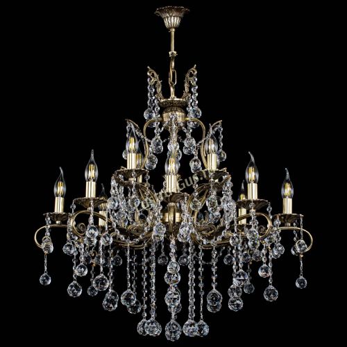 Люстра бронзовая Мелания №12/2 шар в Кирове Гусь Хрустальный