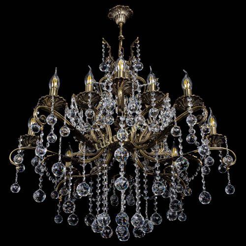 Люстра бронзовая Мелания №12/2 шар в Кирове Гусь Хрустальный