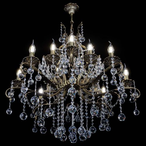 Люстра бронзовая Мелания №12/2 шар в Кирове Гусь Хрустальный