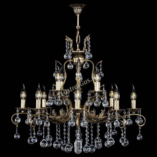 Люстра бронзовая Мелания №12/1 шар в Кирове Гусь Хрустальный