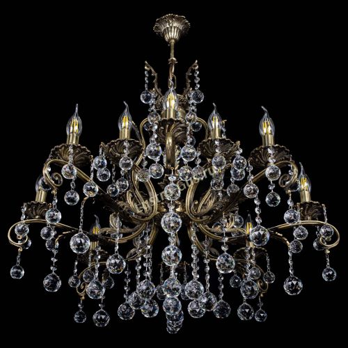 Люстра бронзовая Мелания №12/1 шар в Кирове Гусь Хрустальный