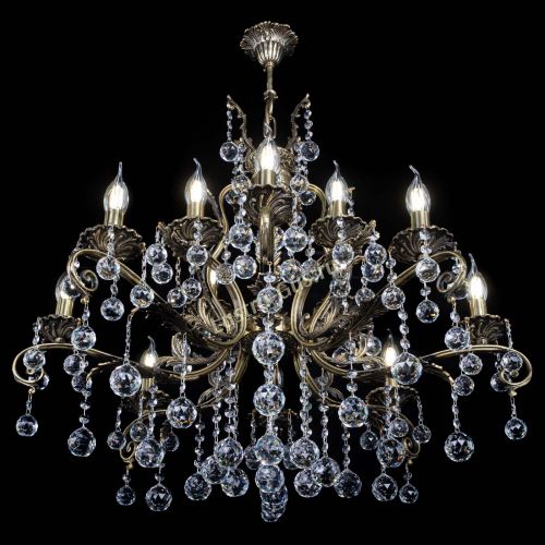 Люстра бронзовая Мелания №12/1 шар в Кирове Гусь Хрустальный