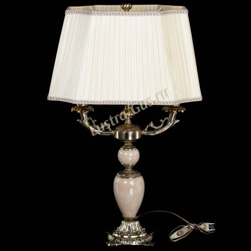 Бронзовая настольная лампа Антик №2 с камнем в Кирове Гусь Хрустальный