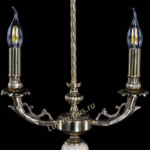 Бронзовая настольная лампа Антик №2 с камнем в Кирове Гусь Хрустальный