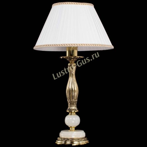 Бронзовая настольная лампа Оникс №1 с абажуром в Кирове Гусь Хрустальный