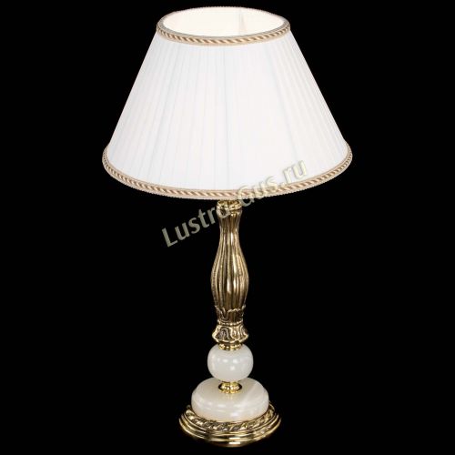 Бронзовая настольная лампа Оникс №1 с абажуром в Кирове Гусь Хрустальный