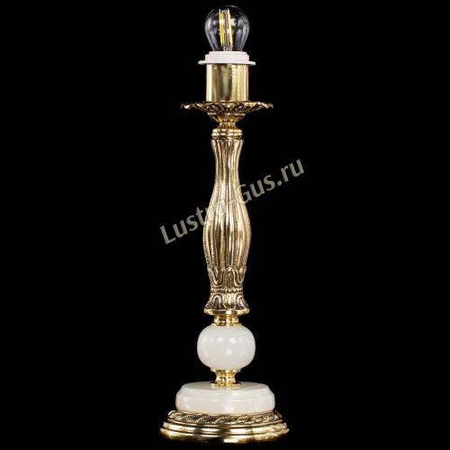 Бронзовая настольная лампа Оникс №1 с абажуром в Кирове Гусь Хрустальный