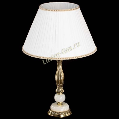 Бронзовая настольная лампа Оникс №1 с большим абажуром в Кирове Гусь Хрустальный