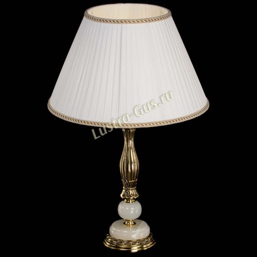 Бронзовая настольная лампа Оникс №1 с большим абажуром в Кирове Гусь Хрустальный