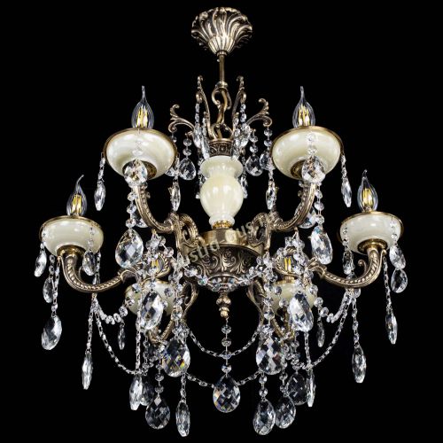 Люстра бронзовая Оникс белый №6/1 баден в Кирове Гусь Хрустальный