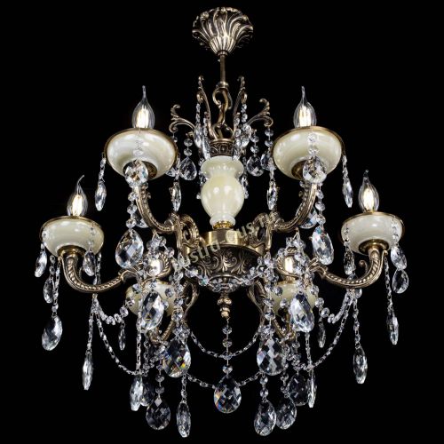 Люстра бронзовая Оникс белый №6/1 баден в Кирове Гусь Хрустальный