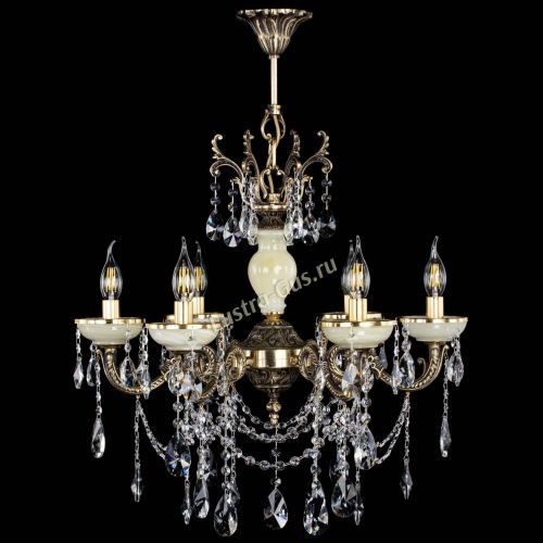 Люстра бронзовая Оникс белый №6/1 лучик в Кирове Гусь Хрустальный