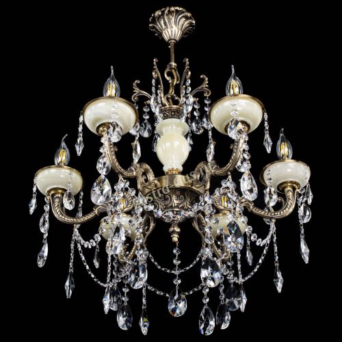 Люстра бронзовая Оникс белый №6/1 лучик в Кирове Гусь Хрустальный